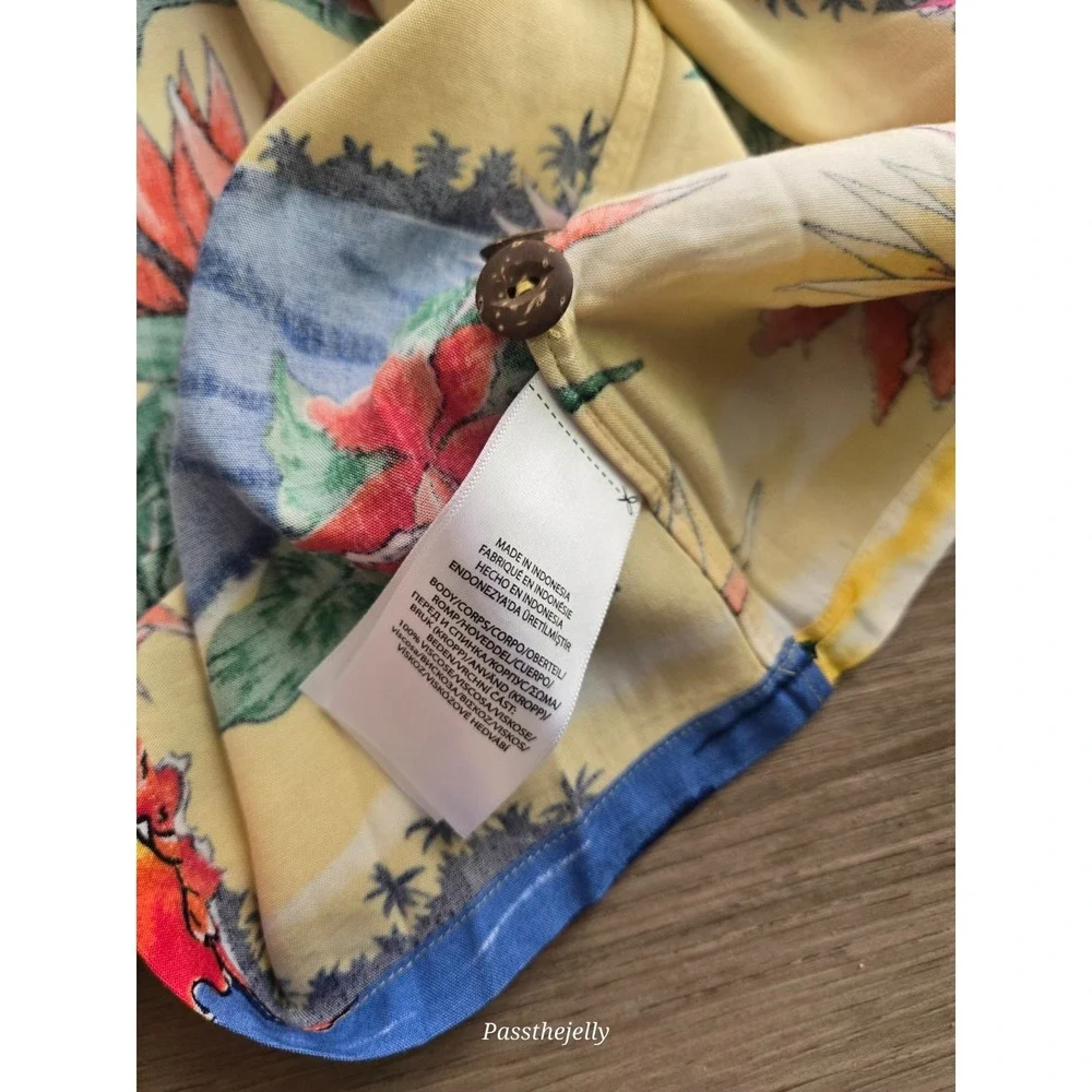 Polo Ralph Lauren Hawaiian Shirt Mens LT Tropical Floral Aloha Beach 67 Camp